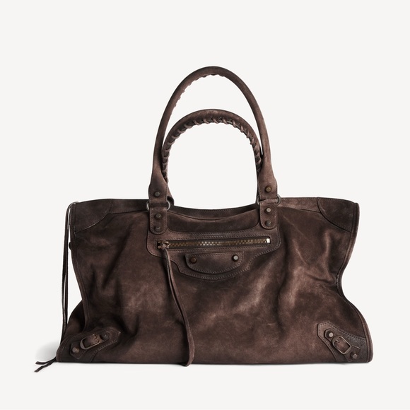 Balenciaga Handbags - Balenciaga Le City Brown Suede Bag Large SOLD OUT